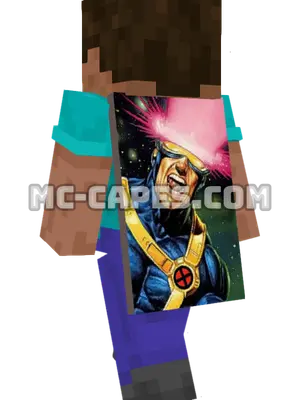 Cyclops Minecraft cape worn on a player