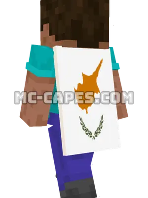 Cyprus Flag Minecraft cape worn on a player