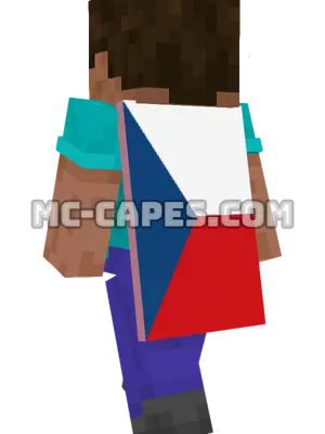 Czechia Flag Minecraft cape worn on a player