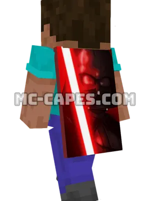 Darth Vader Minecraft cape worn on a player
