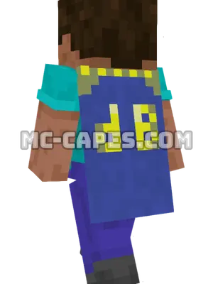dB Minecraft cape worn on a player