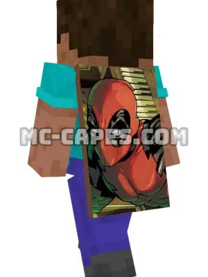 Deadpool Minecraft cape worn on a player