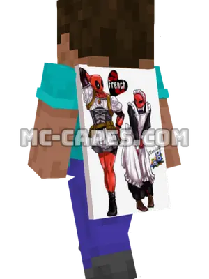 Deadpool Maid Minecraft cape worn on a player