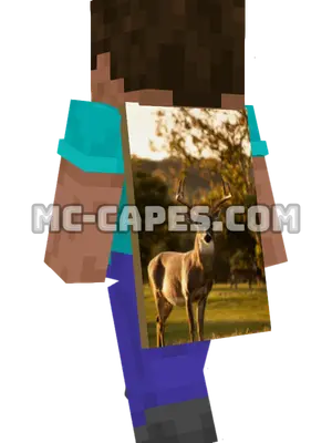 Deer on Grass Minecraft cape worn on a player