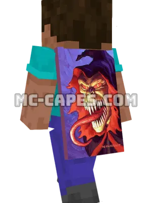 Demogoblin Minecraft cape worn on a player