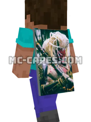 Demon Samurai Cosplay Minecraft cape worn on a player