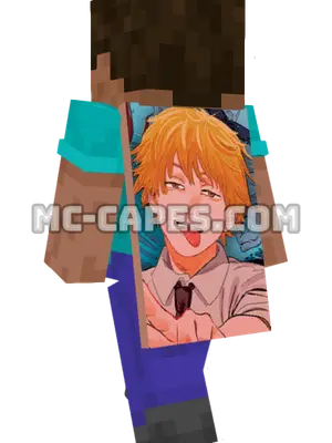Denji Minecraft cape worn on a player