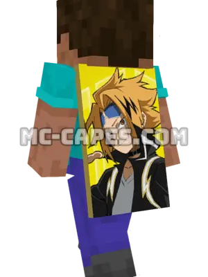 Denki Kaminari Minecraft cape worn on a player