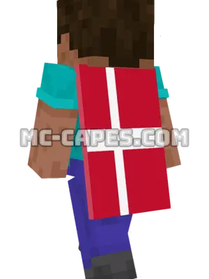 Denmark Flag Minecraft cape worn on a player