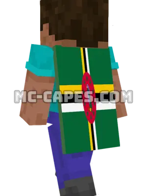 Dominica Flag Minecraft cape worn on a player