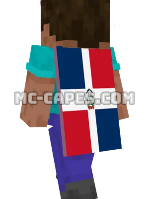Dominican Republic Flag Minecraft cape worn on a player