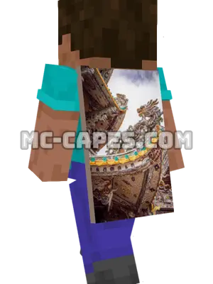 Dragon Temple Roof Minecraft cape worn on a player
