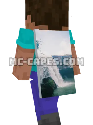 Dray Nur Waterfalls Minecraft cape worn on a player