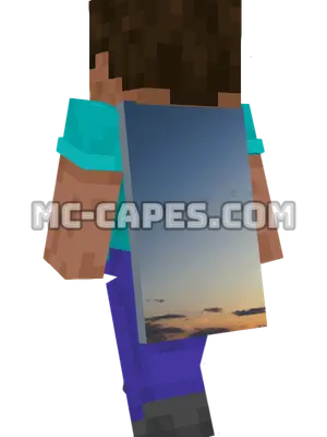 Dusk Sky Minecraft cape worn on a player