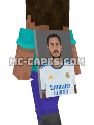 Eden Hazard Minecraft cape worn on a player