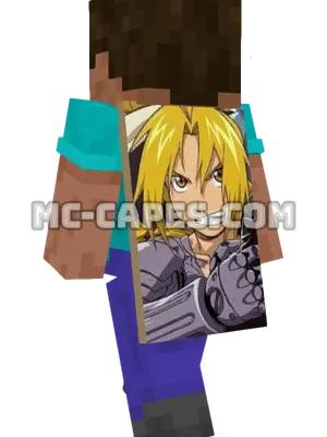 Edward Elric Minecraft cape worn on a player