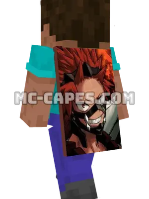 Eijirou Kirishima Minecraft cape worn on a player