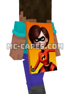 Elastigirl Minecraft cape worn on a player