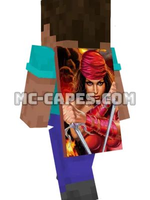 Elektra Minecraft cape worn on a player