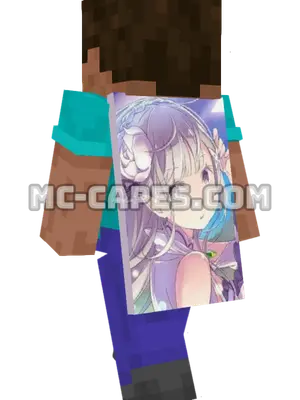 Emilia Minecraft cape worn on a player