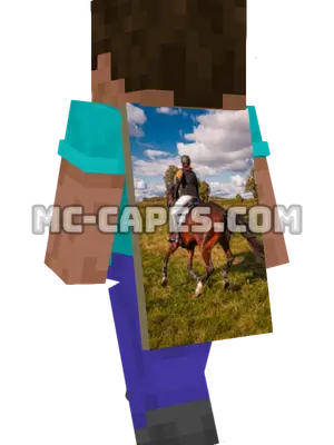 Equestrian Rider Minecraft cape worn on a player