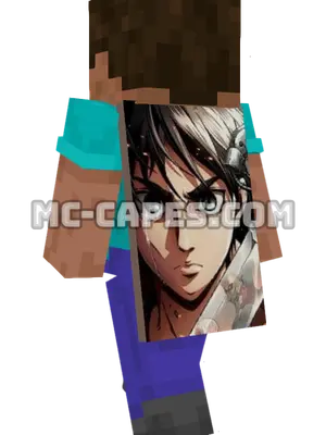 Eren Yeager Minecraft cape worn on a player