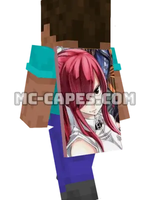 Erza Scarlet Minecraft cape worn on a player