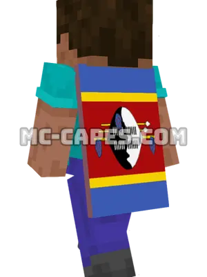 Eswatini (Swaziland) Flag Minecraft cape worn on a player