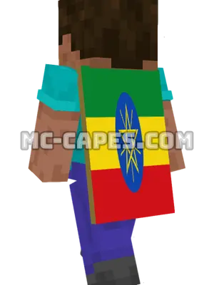 Ethiopia Flag Minecraft cape worn on a player