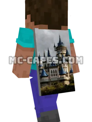 Fairytale Castle Minecraft cape worn on a player