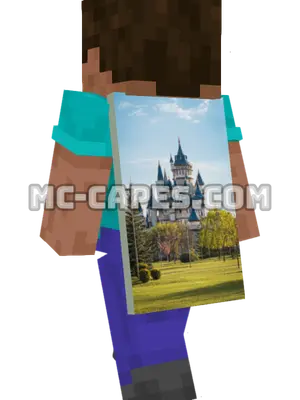 Fairytale Castle Park Minecraft cape worn on a player