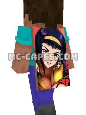 Faye Valentine Minecraft cape worn on a player