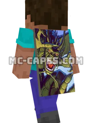 Fin Fang Foom Minecraft cape worn on a player