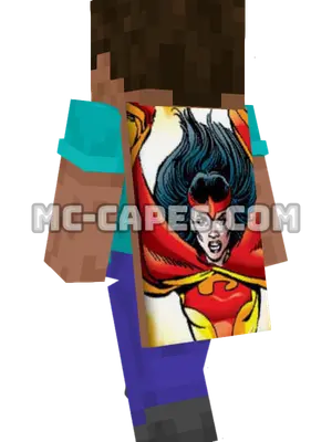 Firebird Minecraft cape worn on a player