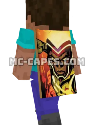 Firestorm Minecraft cape worn on a player