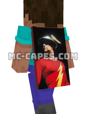 Flash Minecraft cape worn on a player