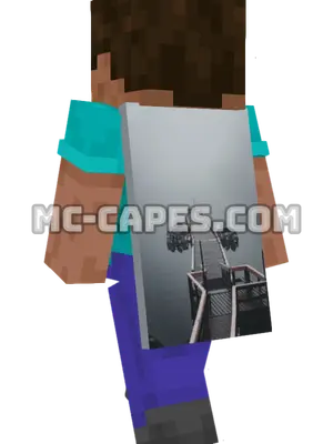 Foggy Lake Pier Minecraft cape worn on a player