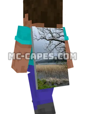 Foggy Lake Reeds Minecraft cape worn on a player