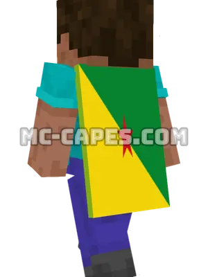 French Guiana Flag Minecraft cape worn on a player