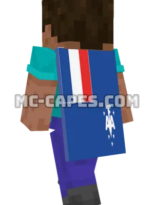 French Southern and Antarctic Lands Flag Minecraft cape worn on a player