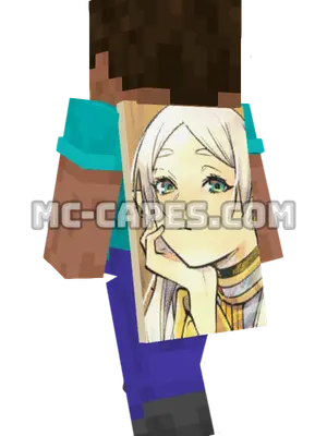 Frieren Minecraft cape worn on a player