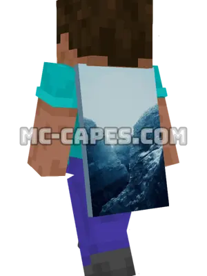 Frozen Glacier Fog Minecraft cape worn on a player