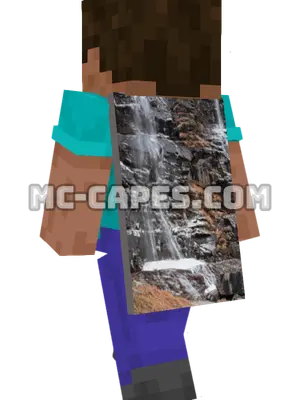 Frozen Waterfall Minecraft cape worn on a player
