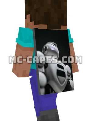 Futuristic Robot Minecraft cape worn on a player