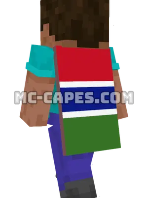 Gambia Flag Minecraft cape worn on a player