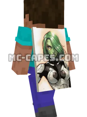 Gamora Minecraft cape worn on a player