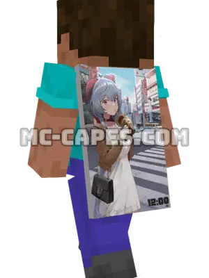Ganyu Dress Minecraft cape worn on a player