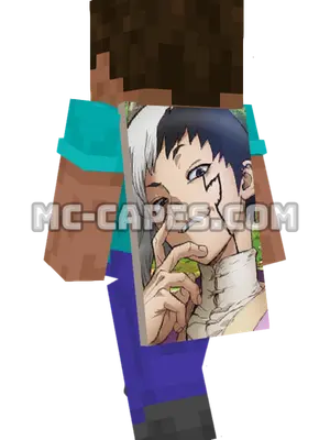 Gen Asagiri Minecraft cape worn on a player