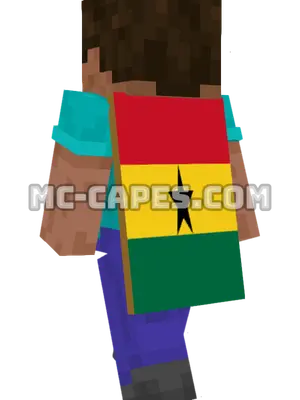 Ghana Flag Minecraft cape worn on a player