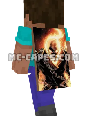 Ghost Rider Minecraft cape worn on a player